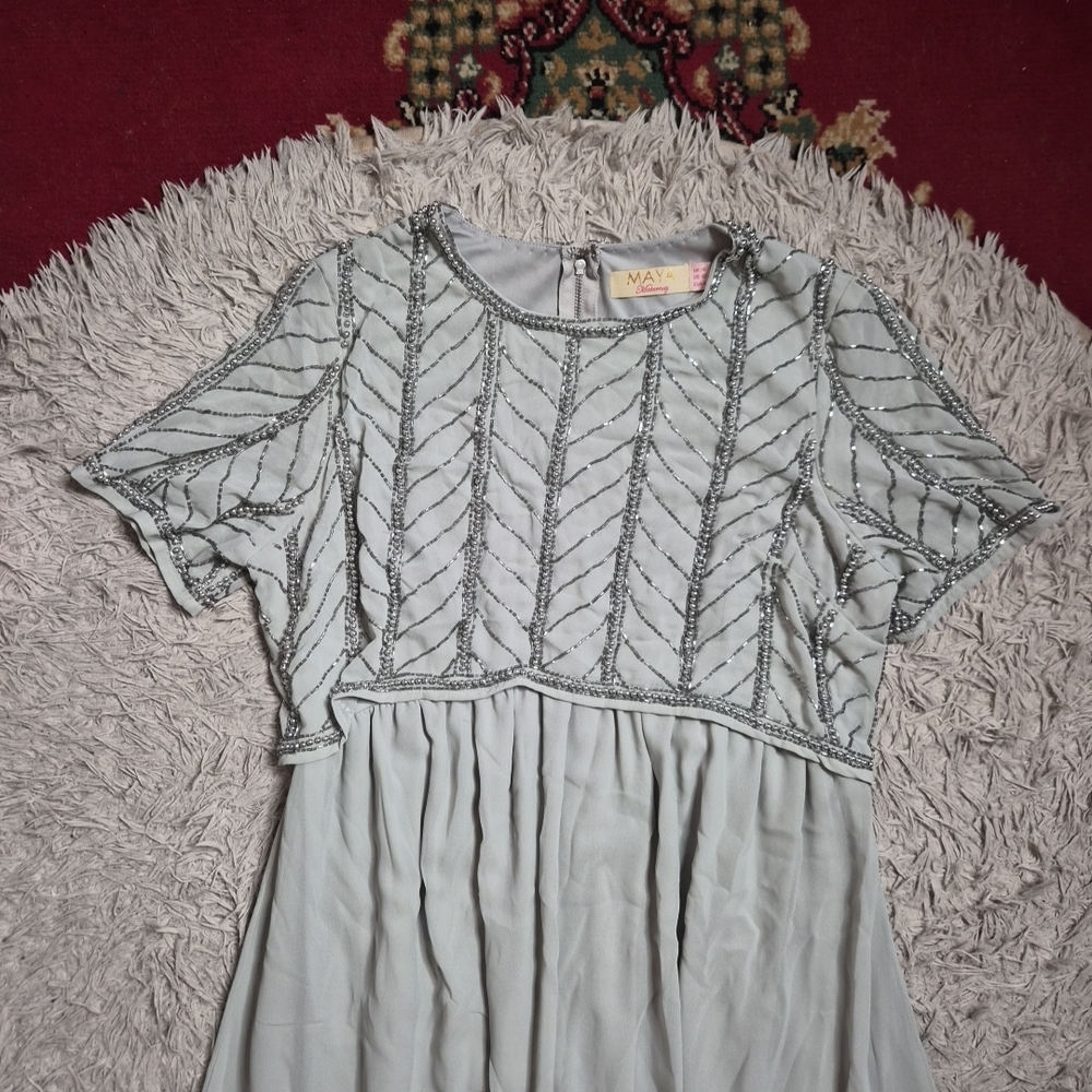 Maya Maternity Dress Size 10 Beaded Top Evening Gown Weddings Formal Events ✨️💫